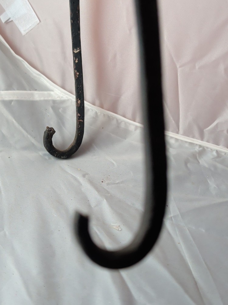 Antique Wrought iron Hook, Blacksmith primitive Hanging Adjustable double hook