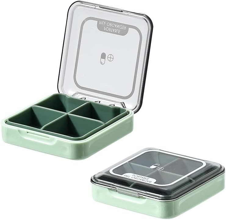 Compact Moistureproof Pill Case - 4 Separate Compartments for Organized Vitamins