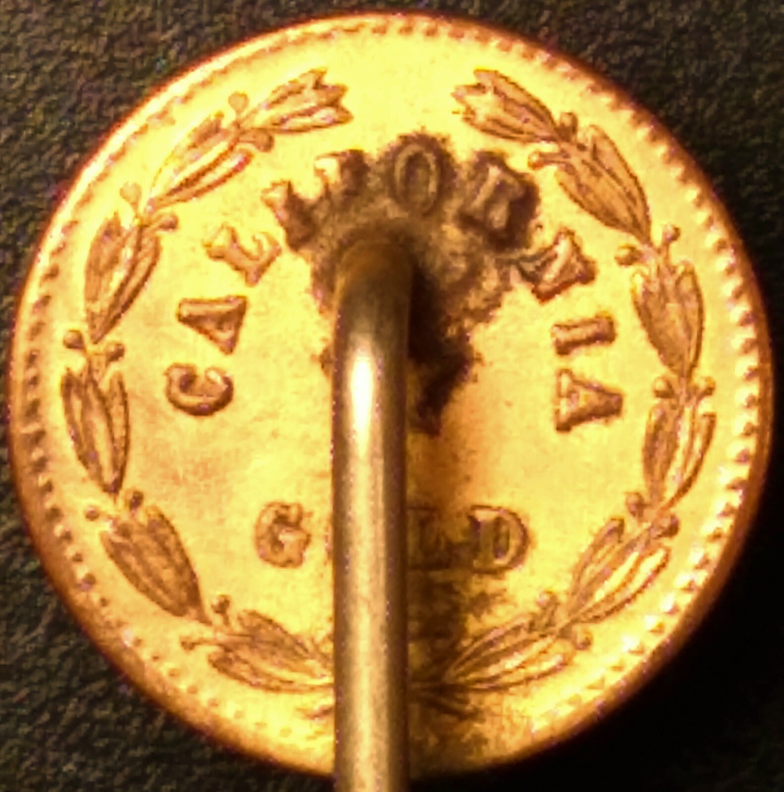 MULE? 1858 California Gold 1/2. Wreath 4a token/charm/ingot/bar/pin/exonumia/lot