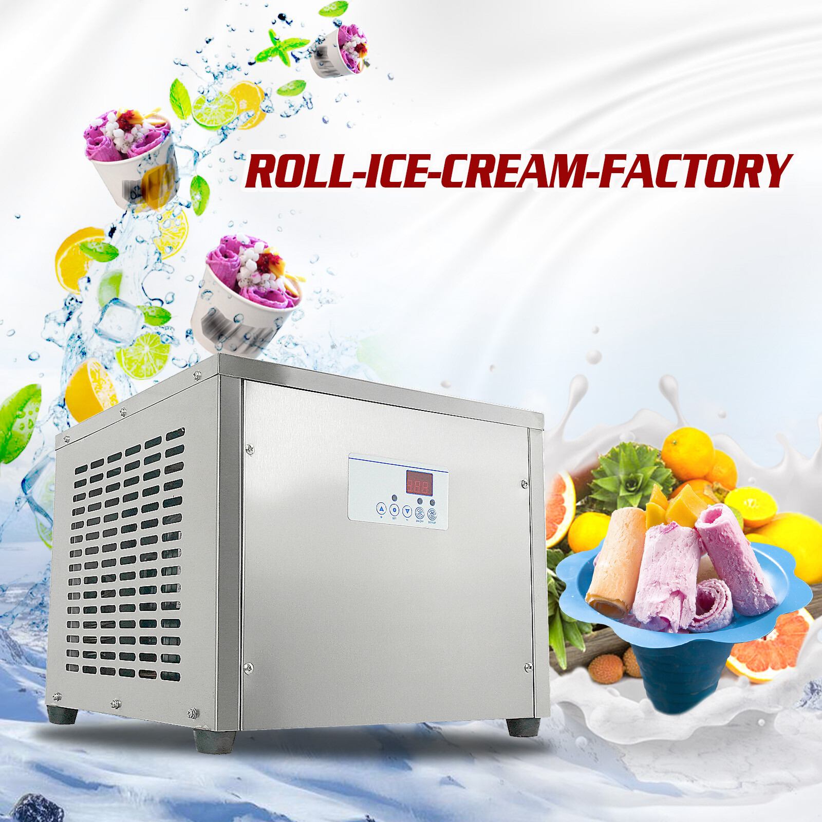 Kolice Desktop single round pan rolled ice cream machine,fry yogurt machine
