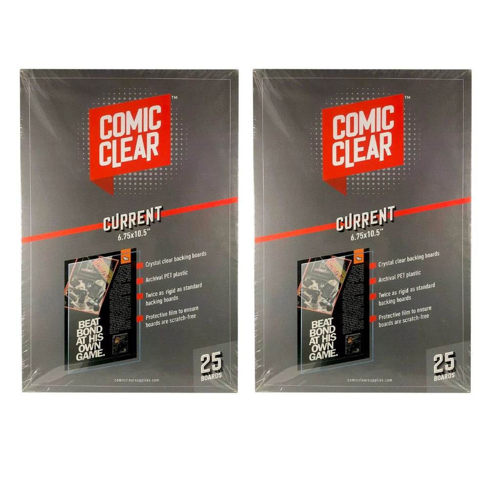 50 Clear Comic Book Backing Boards (Current) Archival Plastic Clear Comic Boards