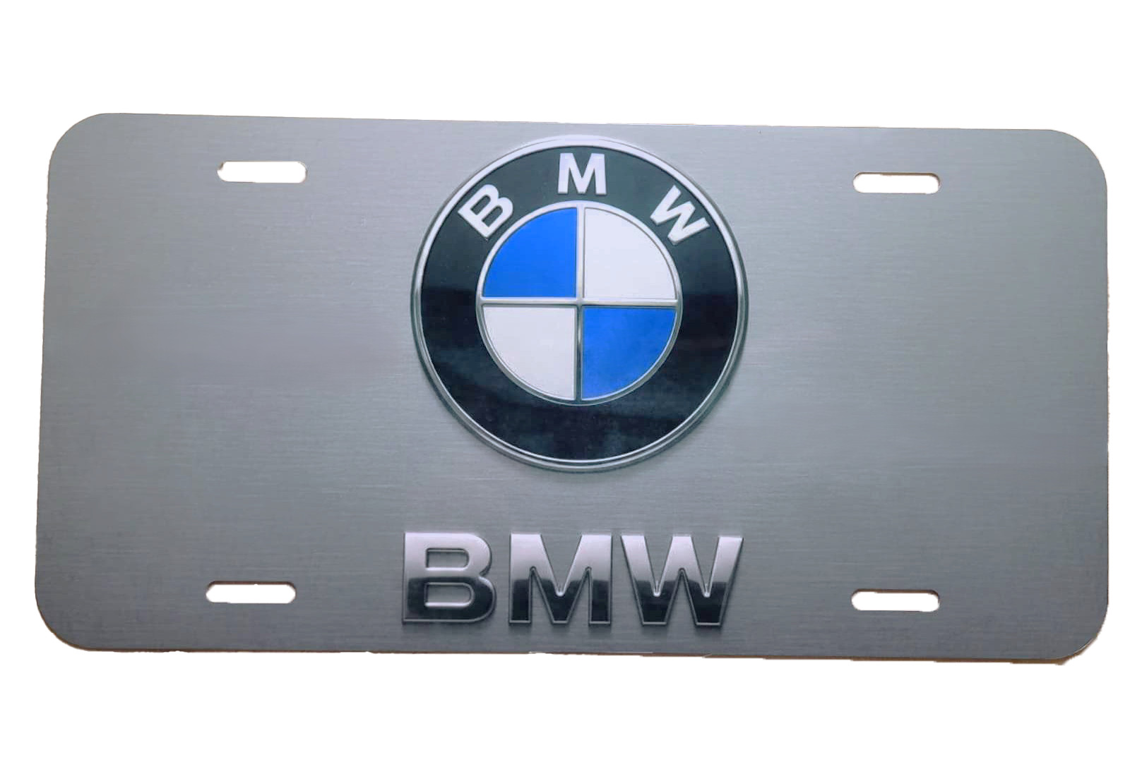 Flat Printed BMW Style Aluminum Front License Plate (12x6)