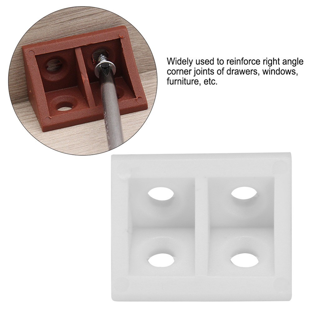 50pcs Plastic Right Angle Corner Brace Durable Reinforcement For