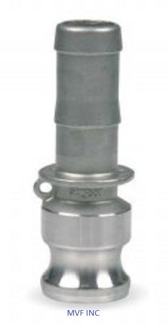 1" Type E Camlock Male Adapter x Hose Barb 304 Stainless Fitting E100SS304