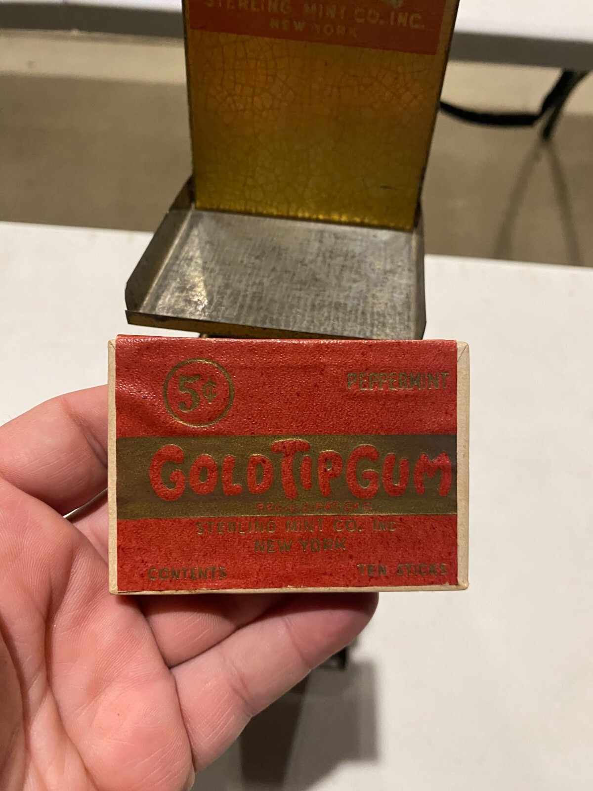 Vintage Gold Tip Gum Folding Store Display and 4 Boxes