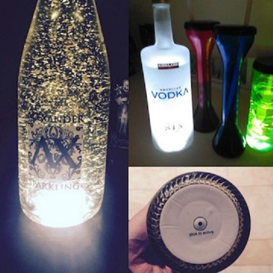 GLORIFIER DISPLAY BOTTLE GLOW LIGHT UP BOTTLE VIP -10 PACK- **RED**