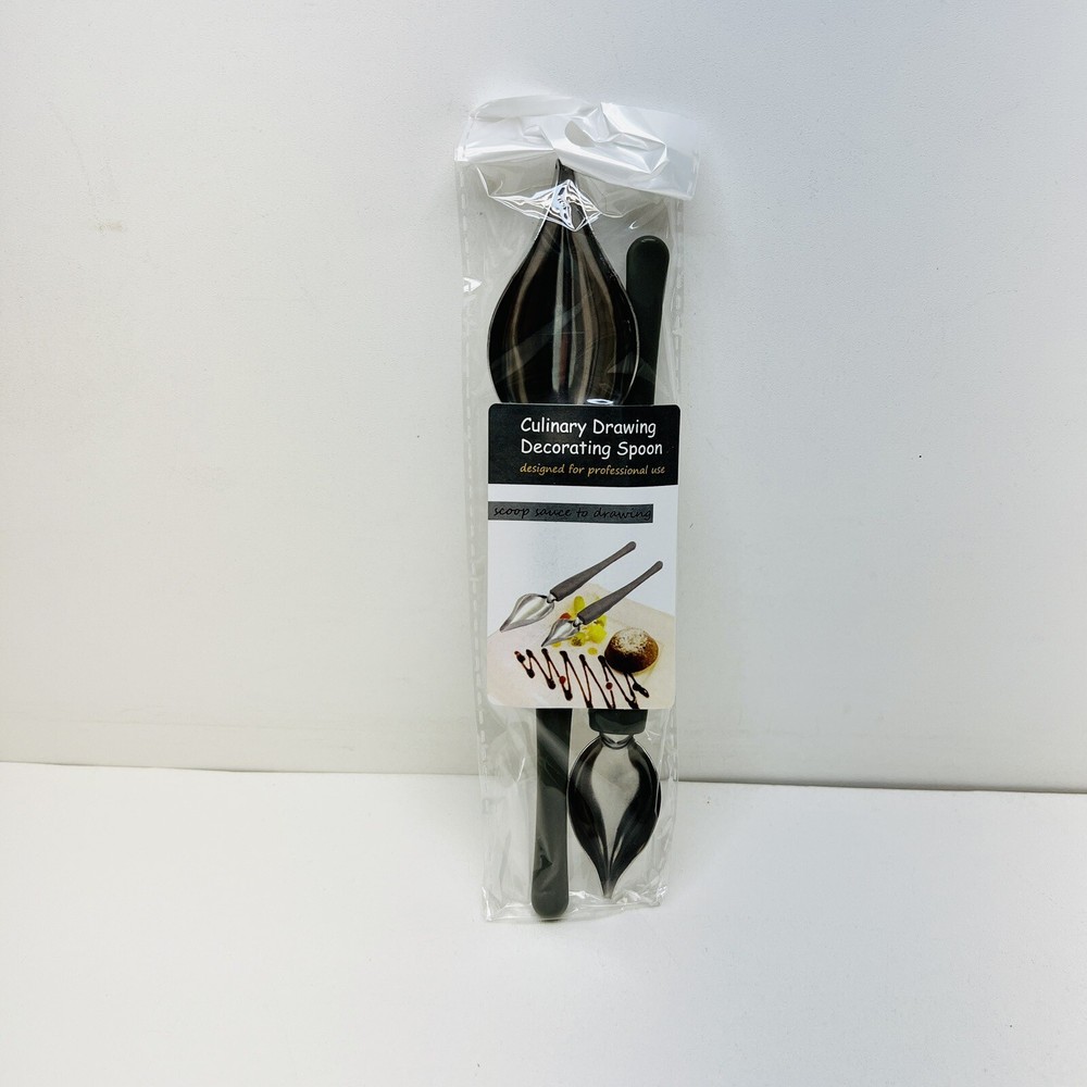 Culinary Drawing Decorating Spoon Set 2 Pcs Saucier Spoons Decorati