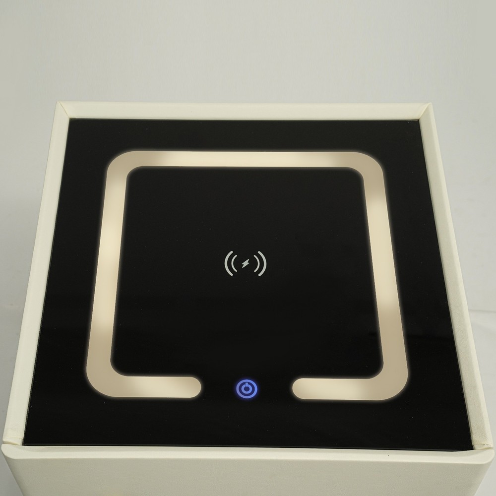 Led Nightstand with Wireless Charging and Secure Safe Box Storage
