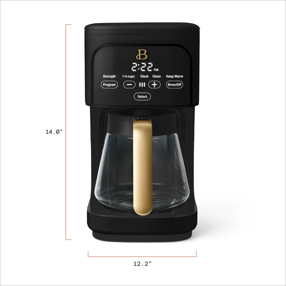 Beautiful 12 cup Programmable Coffee Maker, Black Sesame by Drew Barrymore