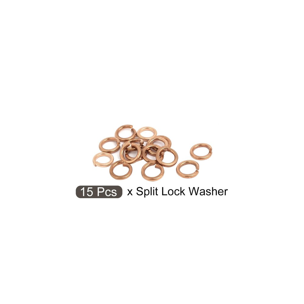 Split Lock Washer M8 15 PCS Brass Spring Elastic Gasket Household Hardware