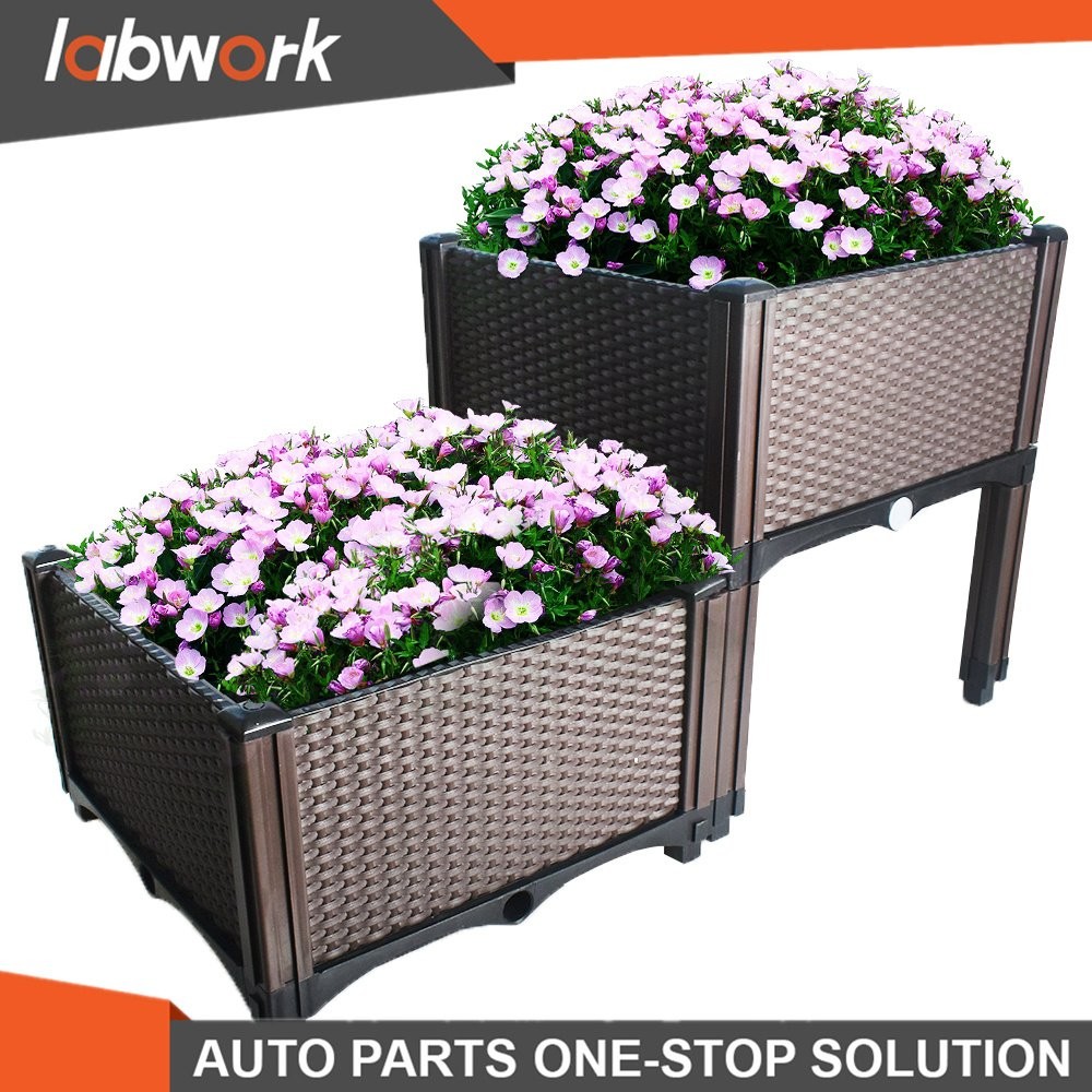 Labwork 1xElevated Rectangular Garden Bed Flower Vegetable Grow Planter Care Box