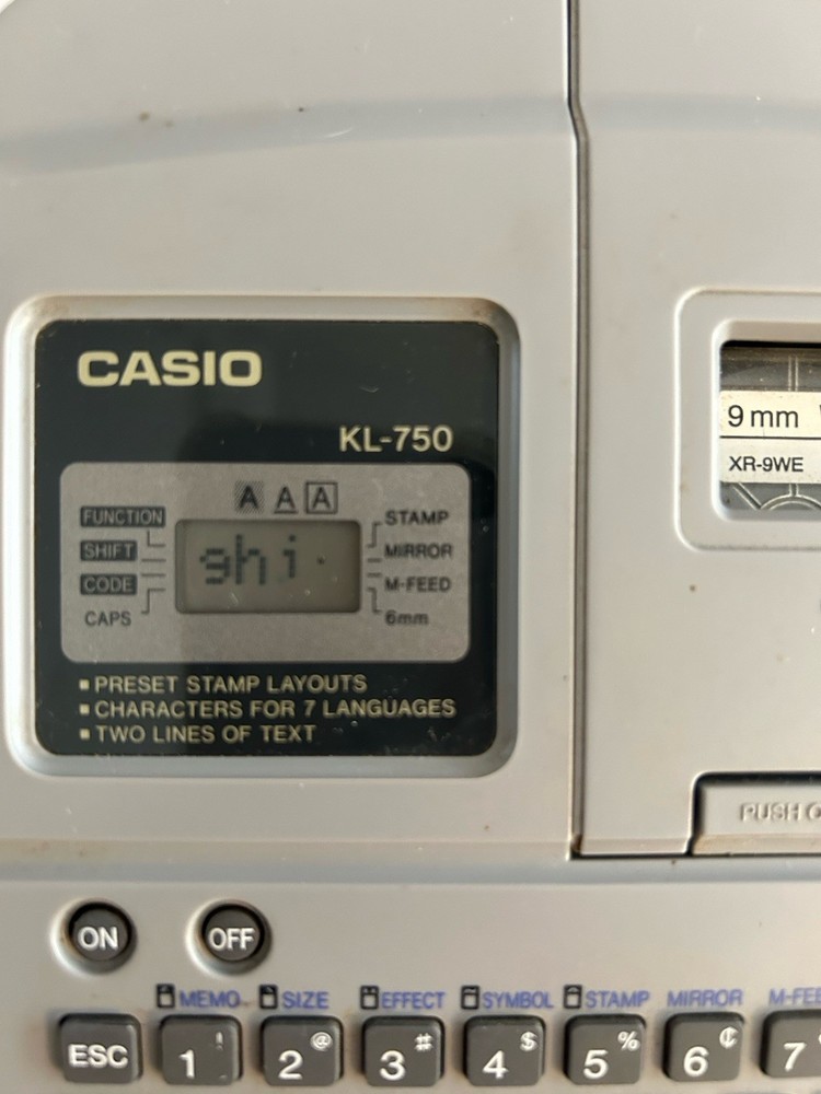 CASIO Label Printer KL-750 EZ Word Printer Handheld Label Maker