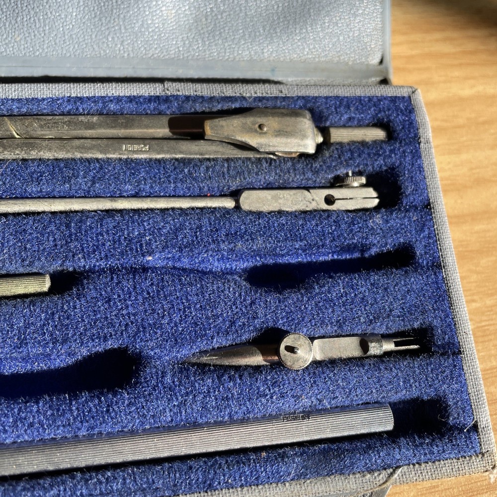 Vintage Technical Drawing Draughtsman Set in Original Case