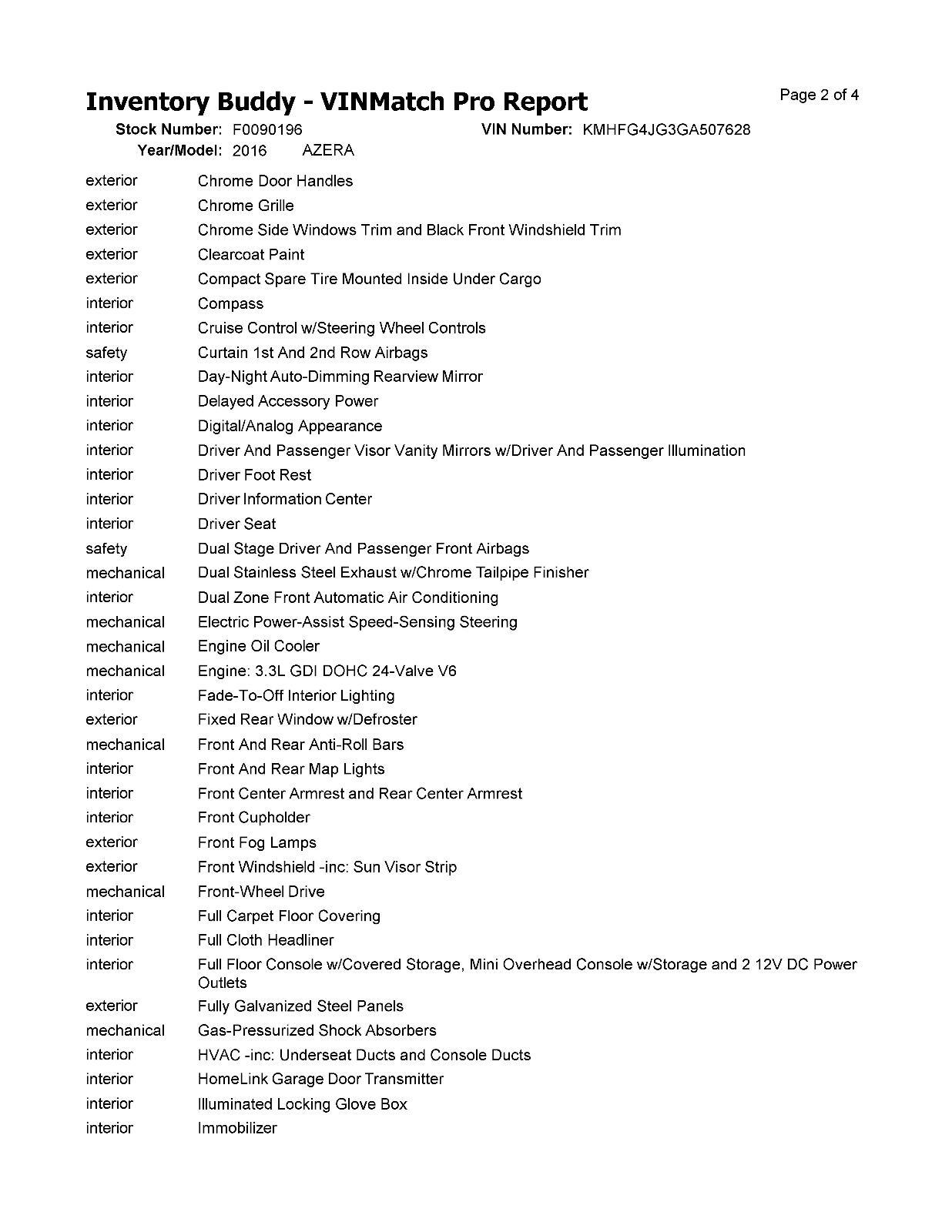 2016 Hyundai Azera Used White Deck Lid with Rear View Camera - OEM