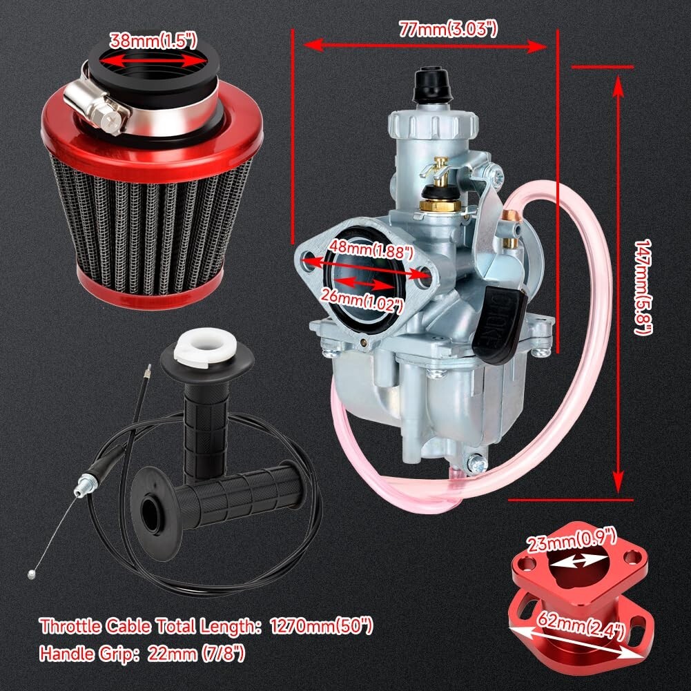 VM22 26mm Carburetor Throttle Assembly Kit For Predator 212cc 224cc 196cc CT200U