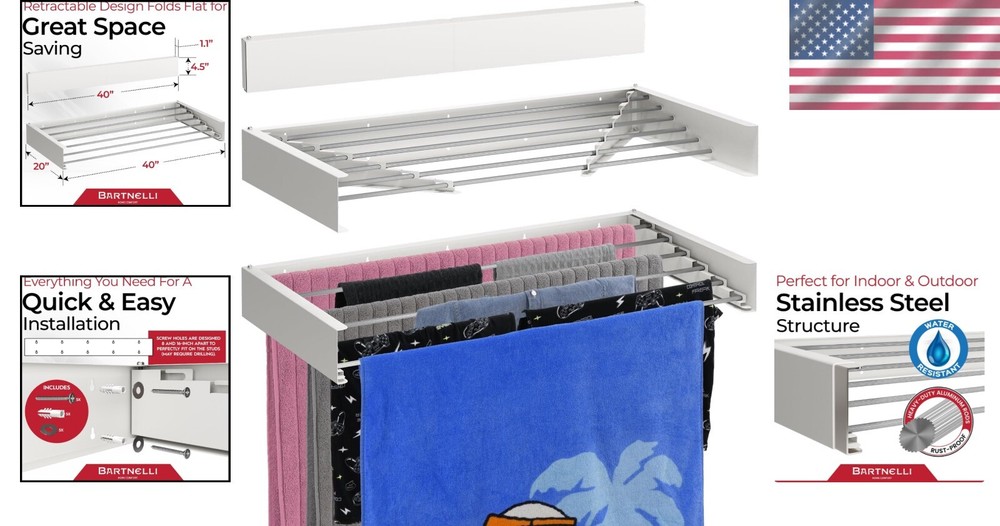 Compact Foldable Laundry Drying Solution - Indoor/Outdoor with 11.6 ft Capacity