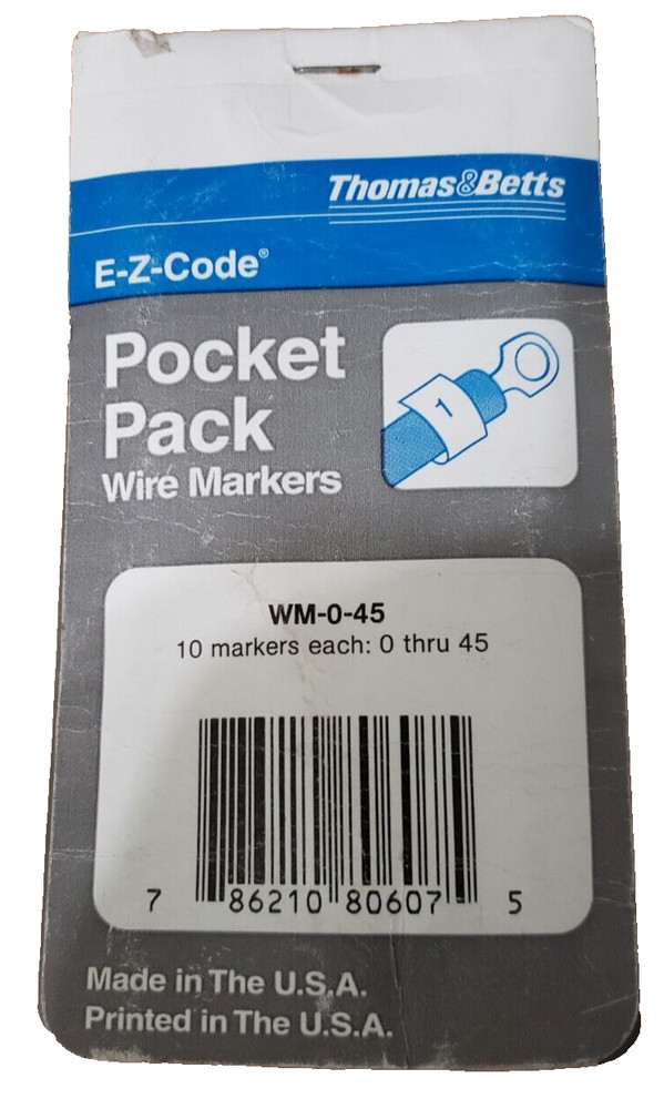 THOMAS & BETTS CORPORATION (E-Z-CODE) WIRE MARKER BOOK WM-0-45