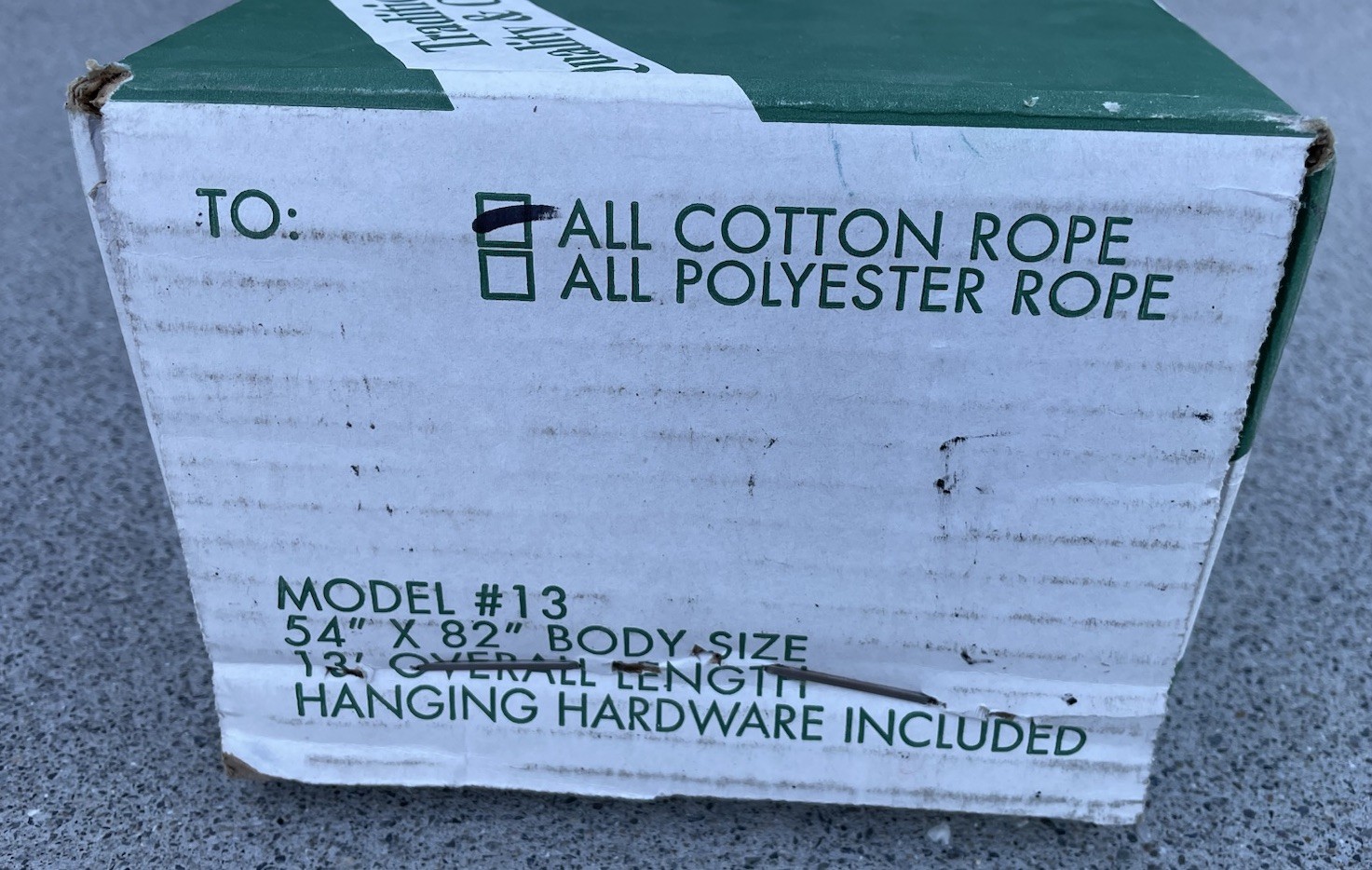 RARE VTG NOS Original Pawleys Island Model 13 Large Rope Hammock 13’x54”