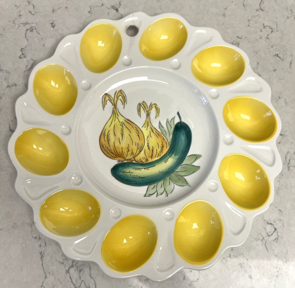 Fred Roberts Co Ceramic Deviled Egg Dish-Made in Japan S&P