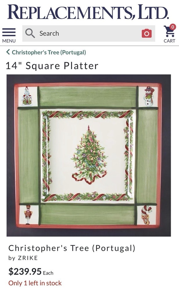 Christopher Radko Square 15” Platter