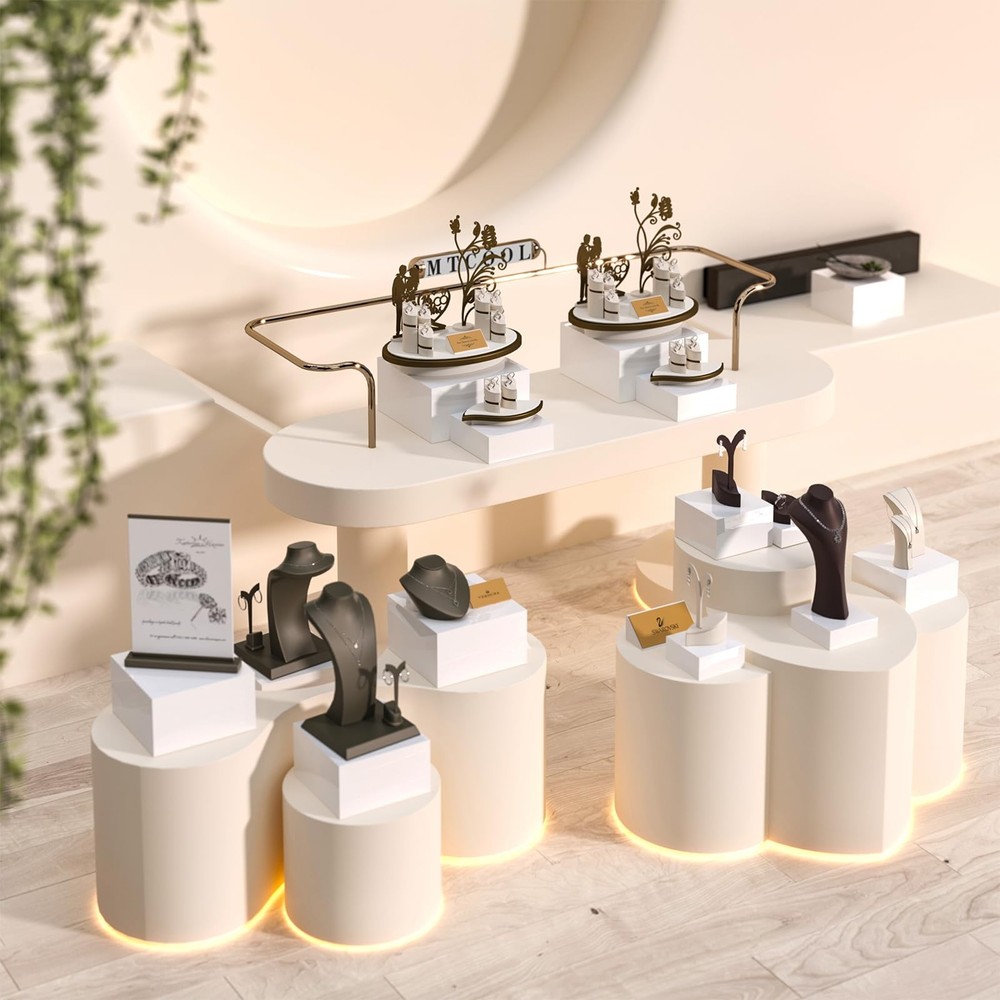 Buffet Risers, Food Display Risers for Party, White Acrylic Risers Display St...