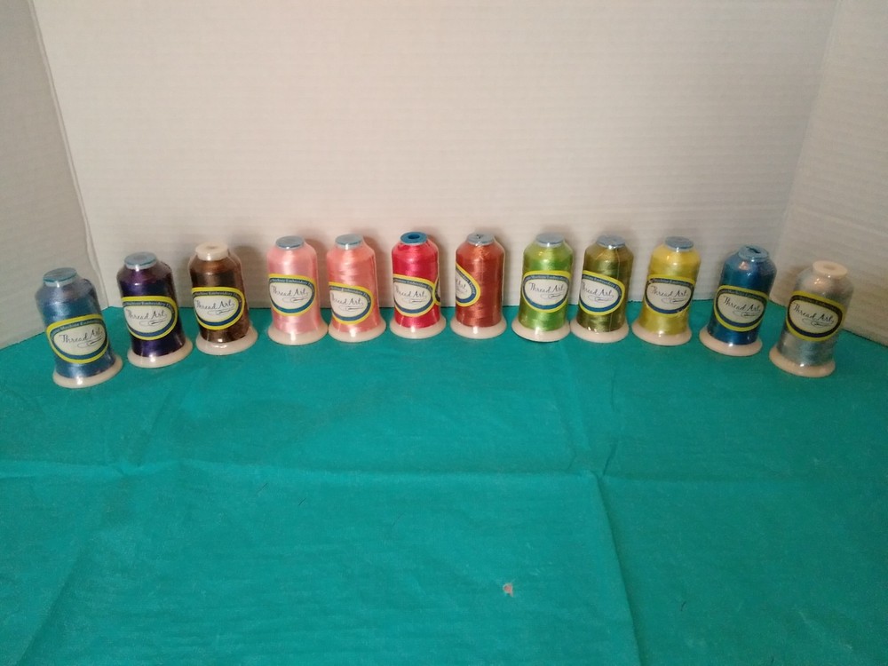 Machine Embroidery Thread 1000m Lot 12 Spools Thread Art