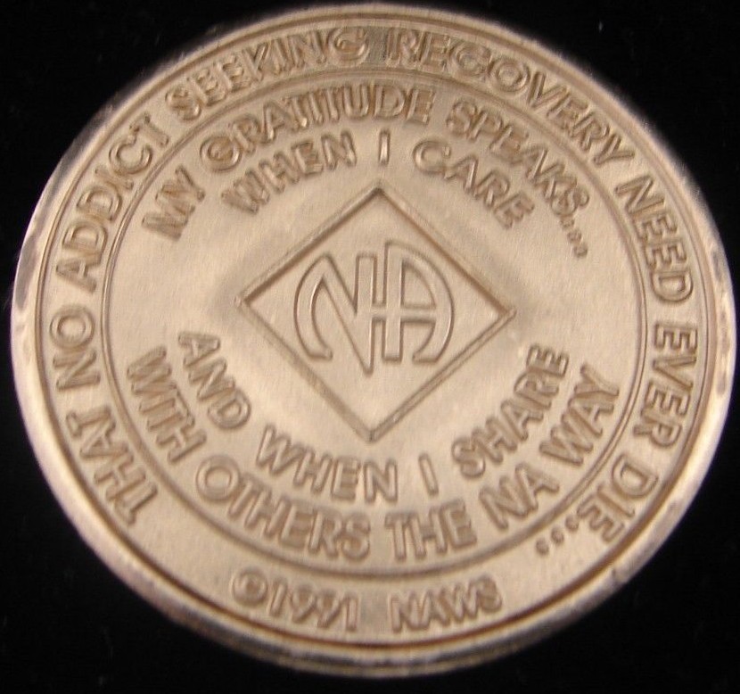 Narcotics Anonymous Medallion 5 year Bronze NA Chip Token Clean