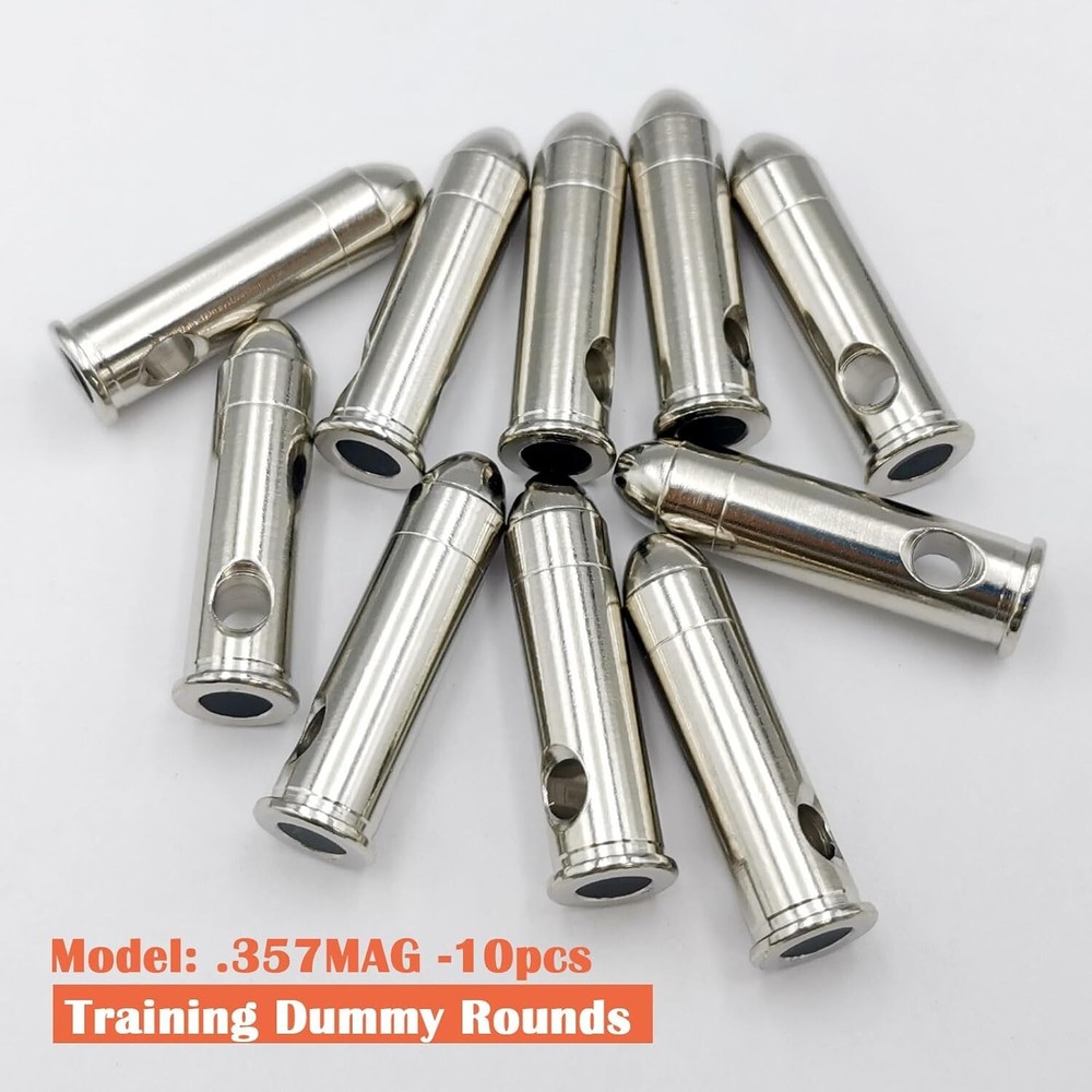 Durable Steel Training Caps for Safe Dry Fire Practice - .357 Mag, 10 Pieces