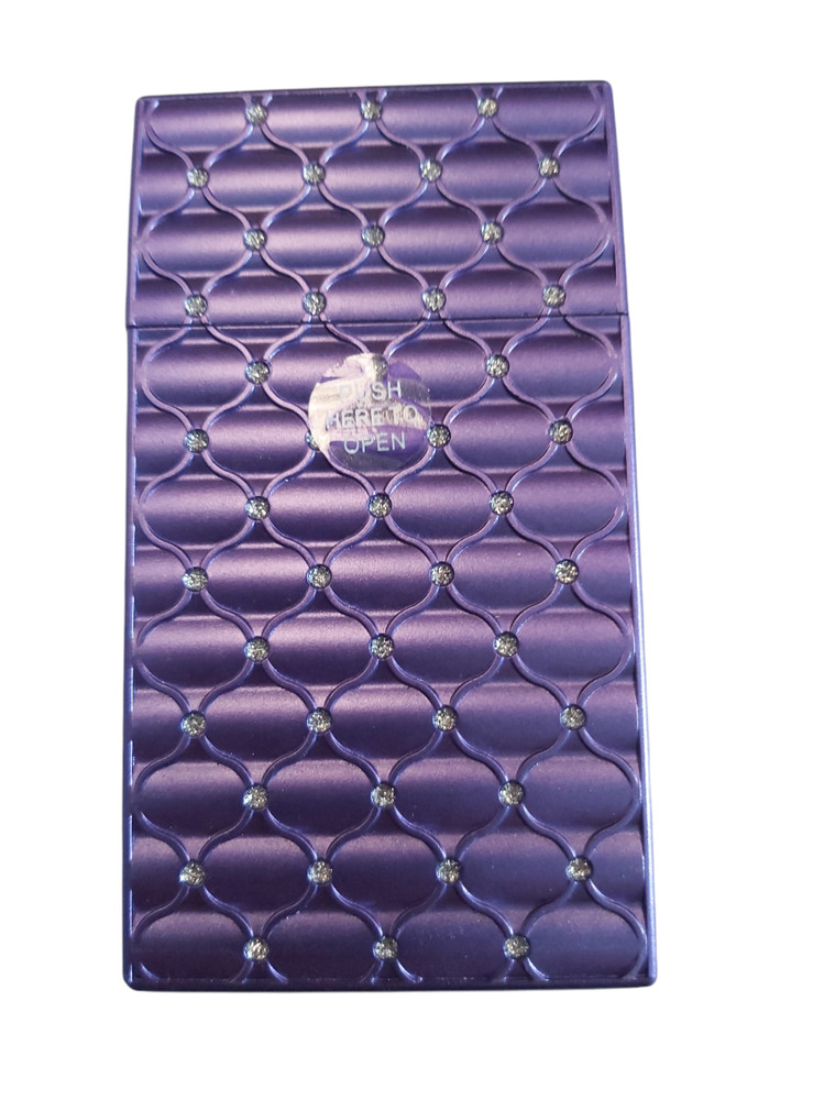 Eclipse Diamond Rhinestone Plastic Crushproof Cigarette Case, 2ct, 100s, 3117M20