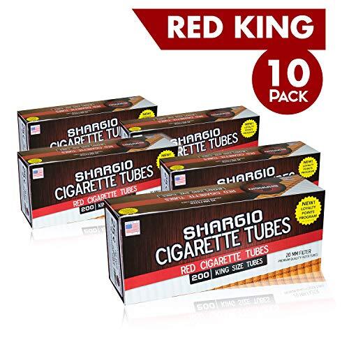 Shargio Red King Size Cigarette Tubes 200 Count Per Box [10-Boxes]