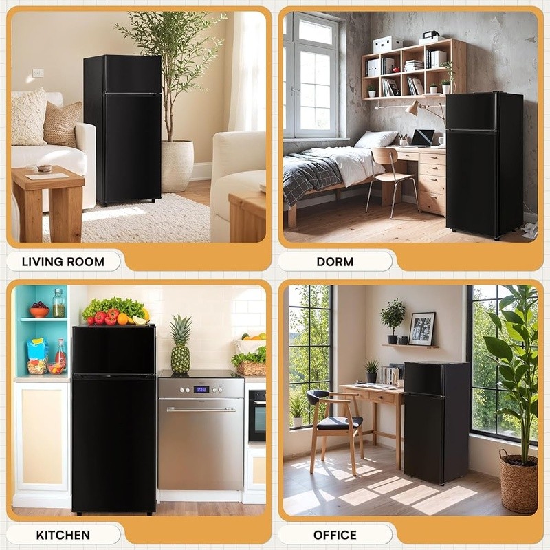 Mini Refrigerator W/ Freezer 7 Temp Settings Energy Efficient Adjustable Shelves