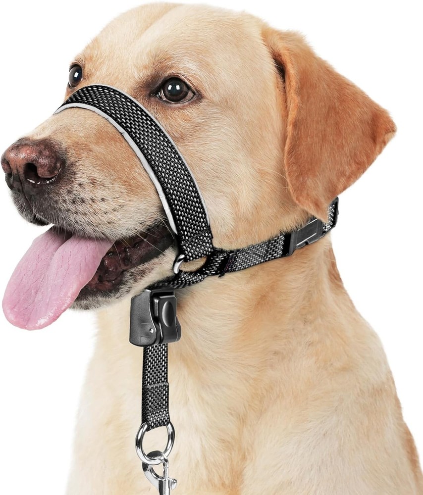 Dog Head Collar, Soft No Pull Head Halter, Reflective Muzzle Leash