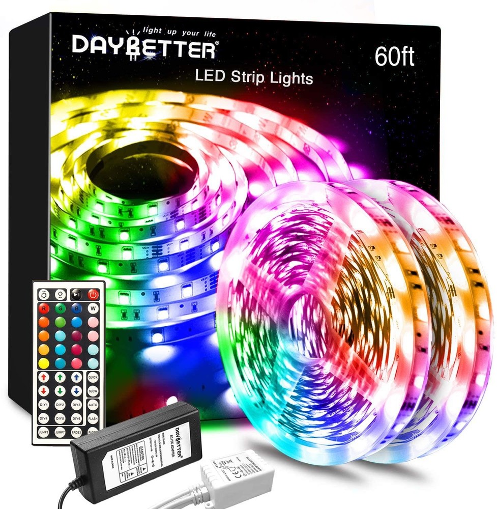 Day Better Led Lights Color Changing Led Strip Lights with Remote Controller60Ft