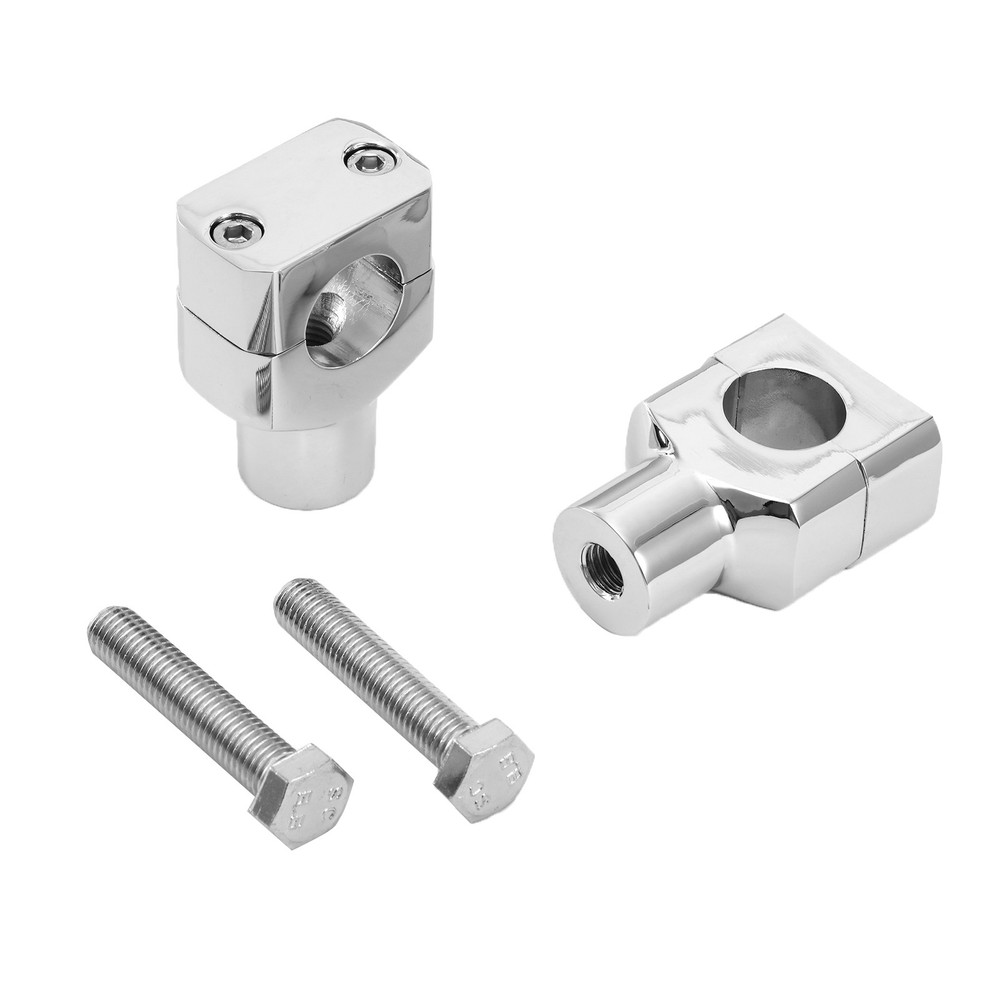 Chrome 1" Handlebar Riser Mount Clamp For Harley Custom Springer Bobber Chopper