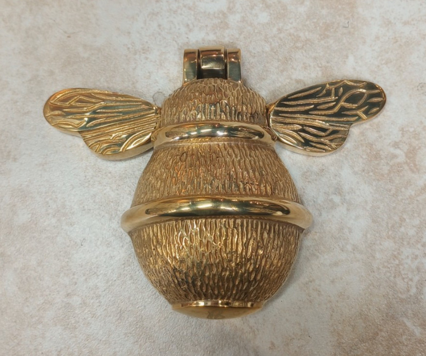 Decorative Solid Brass Bee Hardware Door Knocker Polished Brass