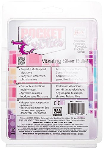 Pocket Exotics Silver Bullet Multispeed 2.1 Inch Silver