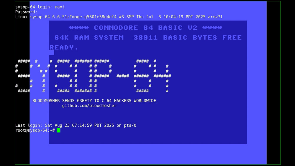 SYSOP-64 Commodore C64 Linux Cartridge Fully Assembled