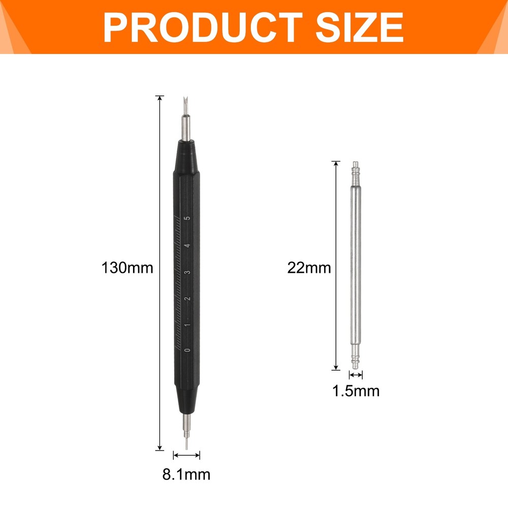 10pcs Quick Release Spring Bar 22mm Width 1.5mm Watch Pins with Removal Tool