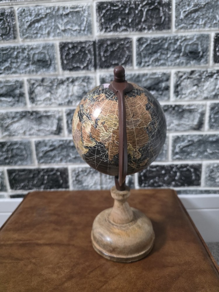 Vintage Black/Brown Mini Globe