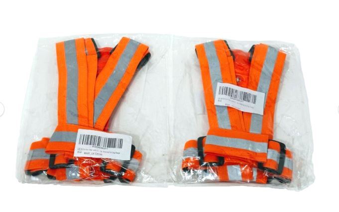 LED Reflective Running Vest High Visibility Warning Lights With Battery (2PK)