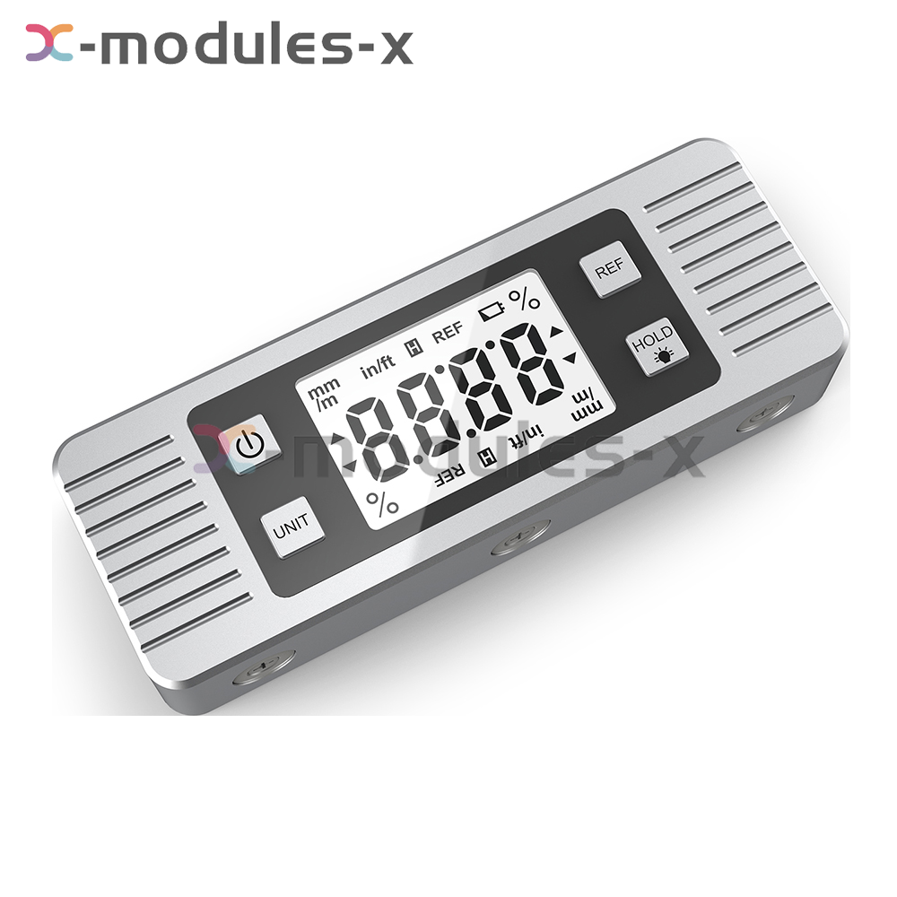 3in1 Protractor Inclinometer Level Ruler 4*90° Digital LCD Display W/ Backlight