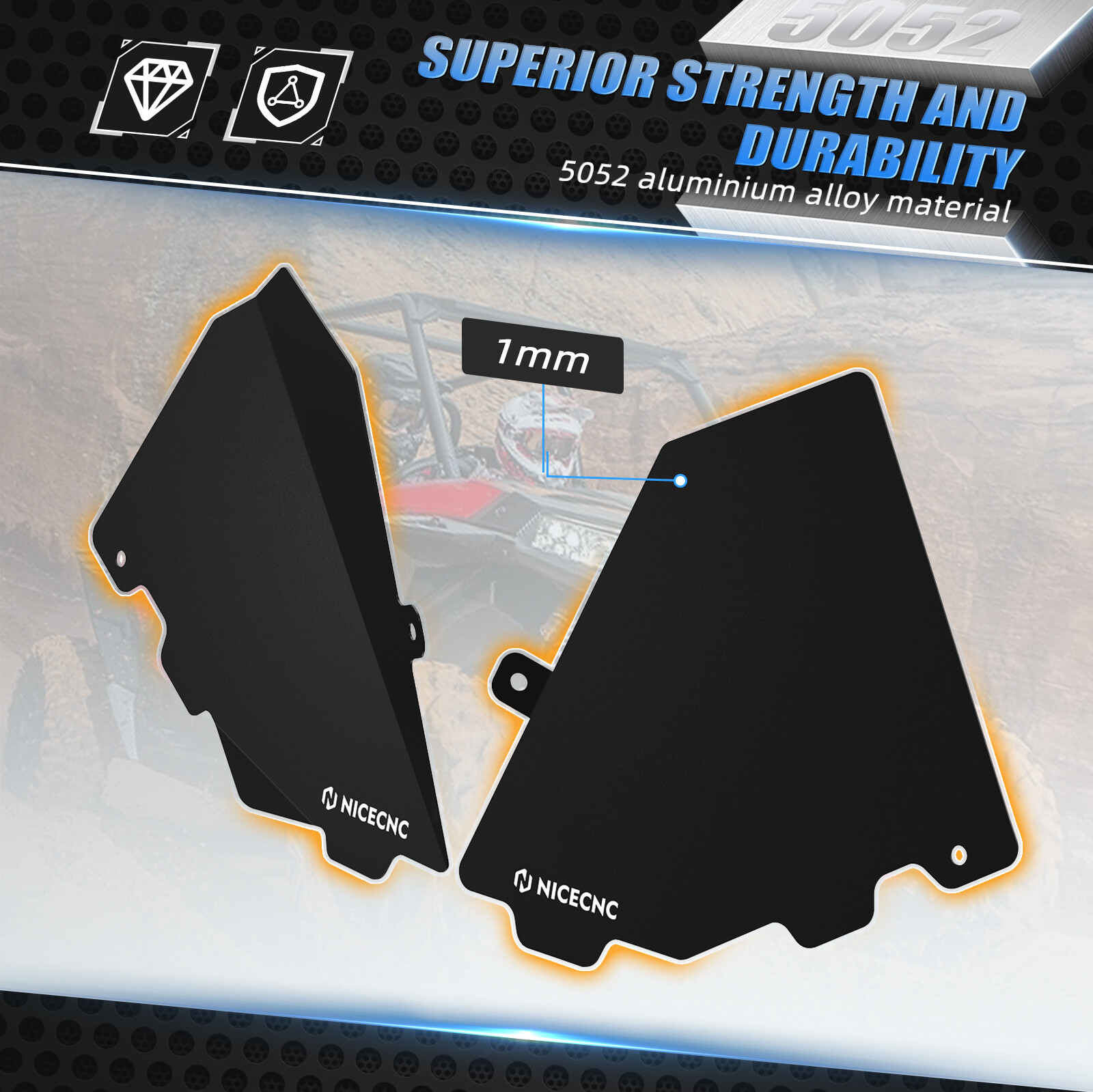 For Can-Am Maverick X3 Turbo Glove Box Panels Aluminium Alloy 2017-2021 1PAIR