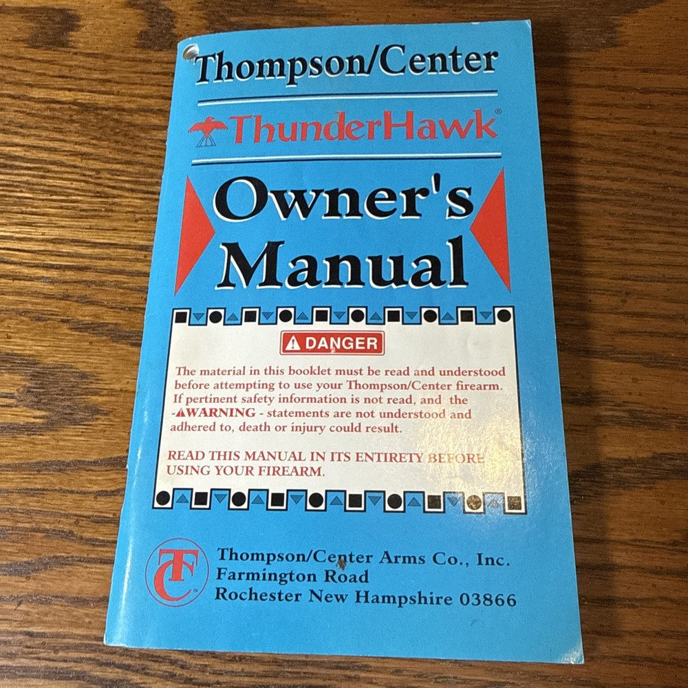 THOMPSON CENTER T/C THUNDER HAWK Muzzleloader RIFLE Gun Owners manual ORIGINAL