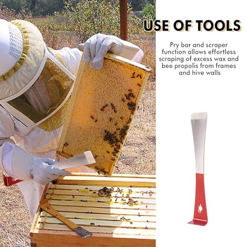 2PCS Stainless Steel Beekeeping Hive Tools – J Hook & L Hook Frame Lifter and