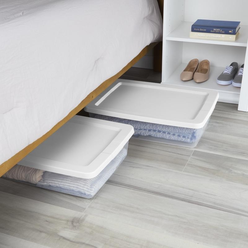 28 Qt Clear Stackable Storage Box Under Bed Household Organization