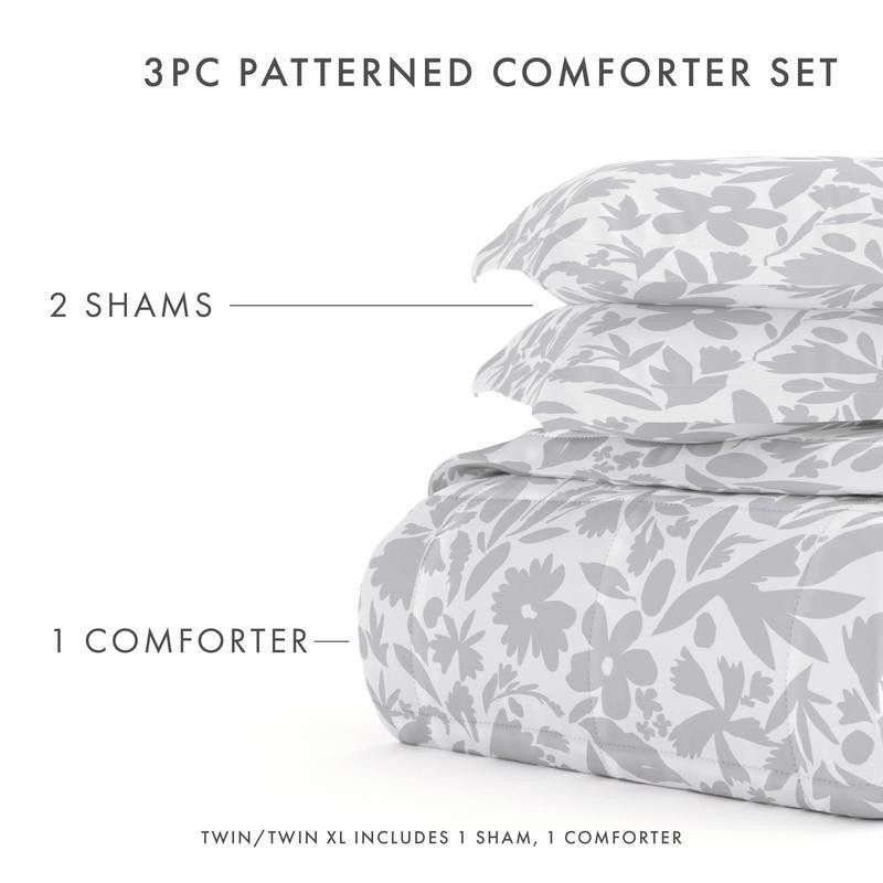 Hypoallergenic Down Alternative Comforter Set 3 Piece King Size Microfiber New