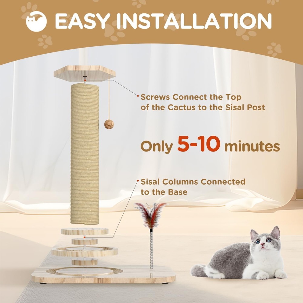 Cat Scratching Post Small Scratching Post with Vertical Scratcher and Trackin...