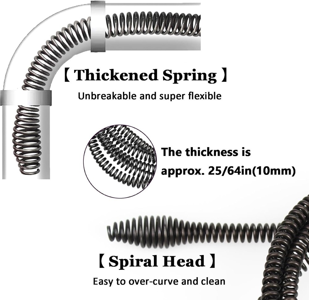 Drain Auger Cable 3.28Ft with Drill Connector – Clog Remover