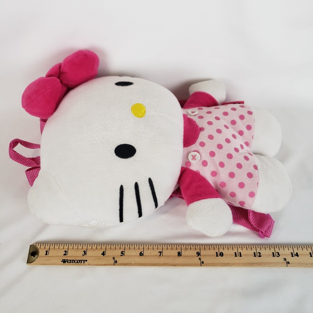 Sanrio Hello Kitty 14" Soft Plush Doll Backpack Large Zipper Pocket Adjustable