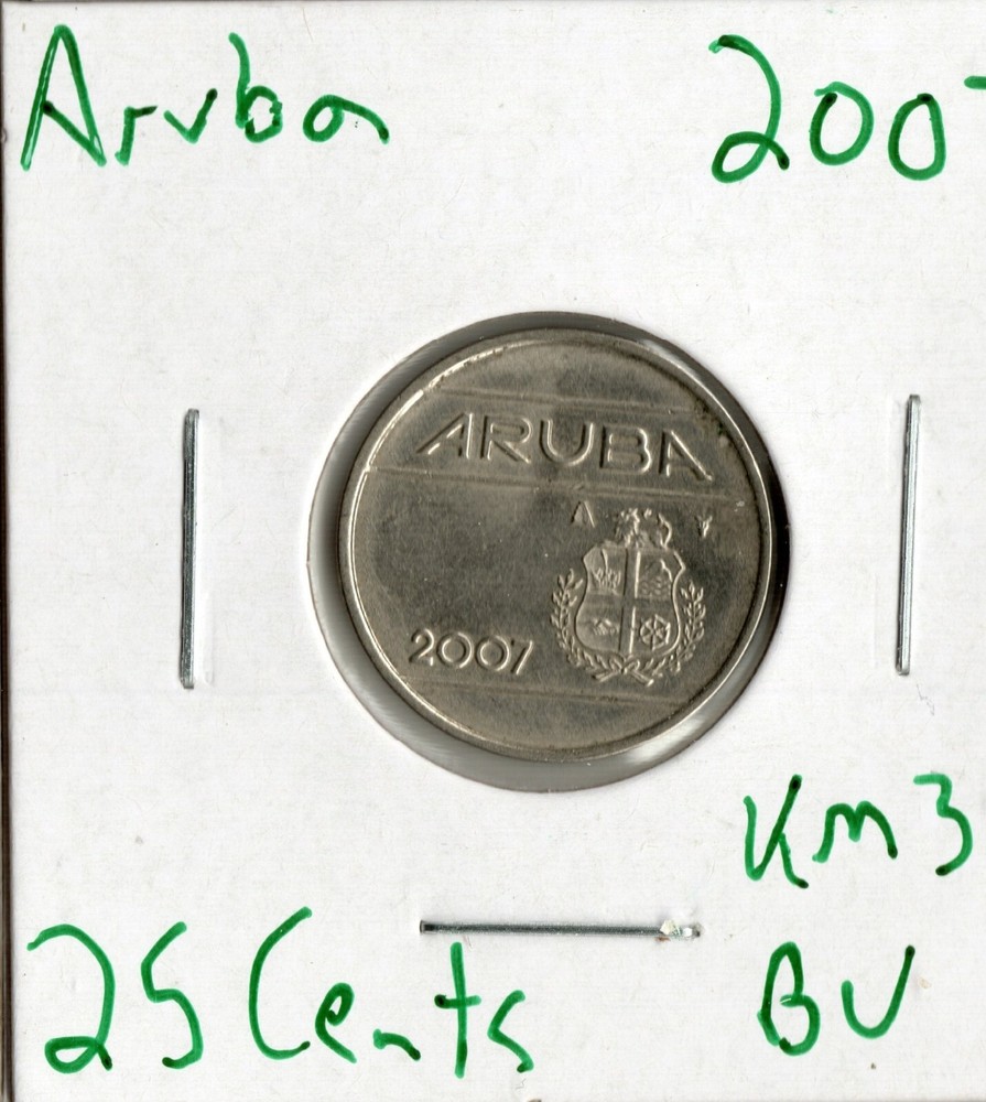 Coin Aruba 25 Cents 2007 KM3